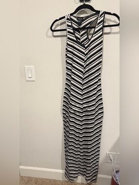 Rue21 Black & White Striped Racerback Maxi Dress
